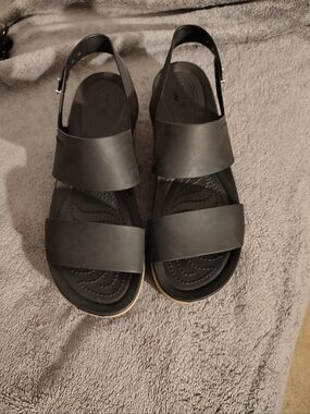 CROCS Black Women's Double-Strap Slingback Sandals